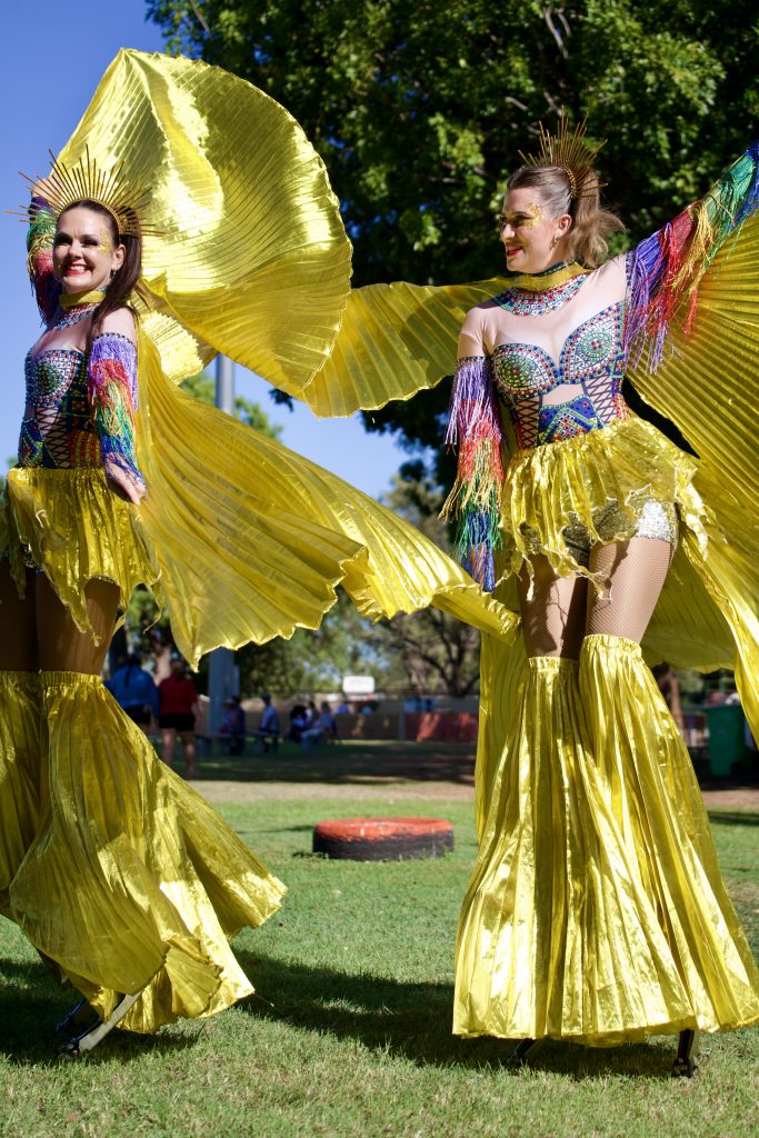 stilt walkers at the ag show in Kununurra WA