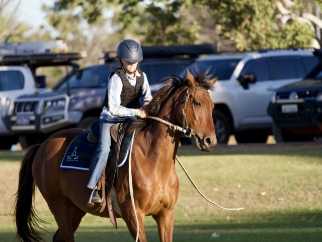 a girl and her horse compete at an equestrian event in kununurra WA